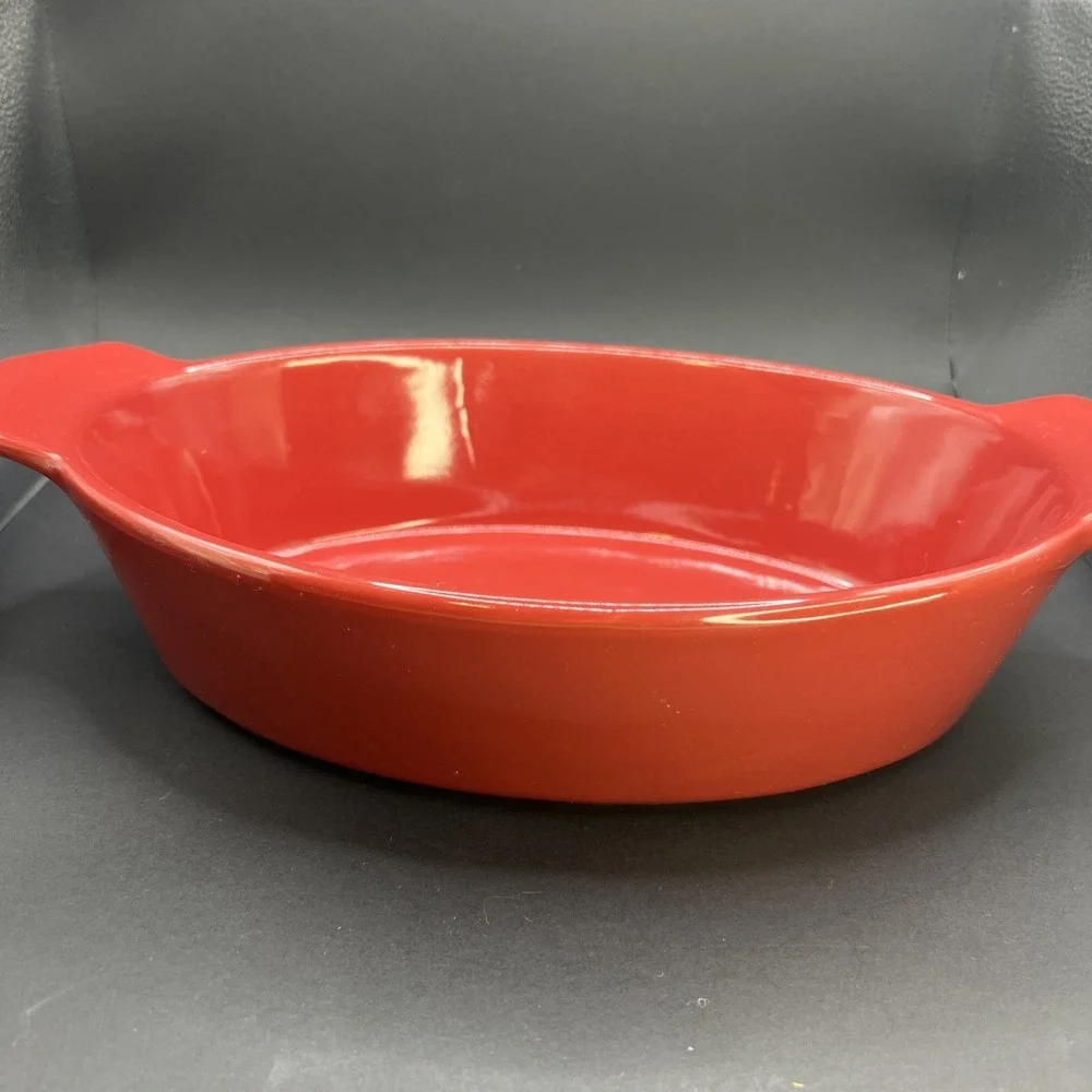 Threshold Baking Dish Oval Stoneware 2.5qt Casserole Oven Dishwasher Brick Red‎